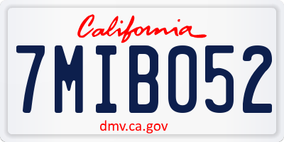 CA license plate 7MIB052