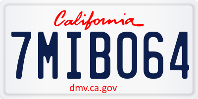 CA license plate 7MIB064