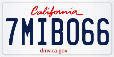 CA license plate 7MIB066