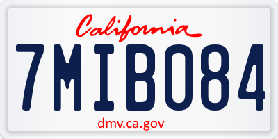 CA license plate 7MIB084