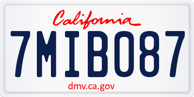 CA license plate 7MIB087