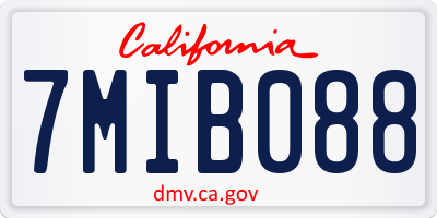 CA license plate 7MIB088