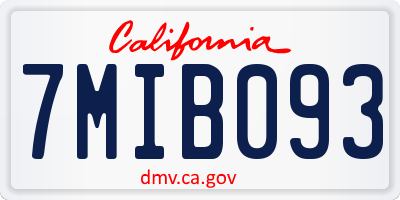 CA license plate 7MIB093