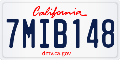 CA license plate 7MIB148