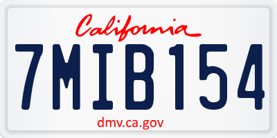 CA license plate 7MIB154