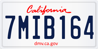 CA license plate 7MIB164