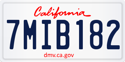 CA license plate 7MIB182