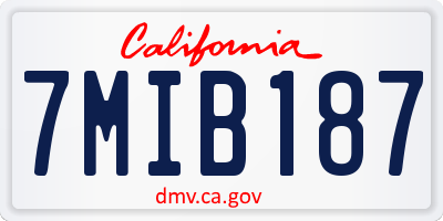 CA license plate 7MIB187