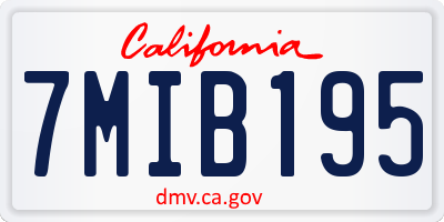 CA license plate 7MIB195