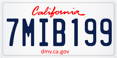 CA license plate 7MIB199