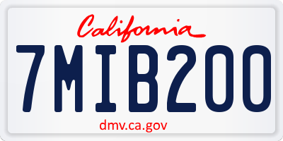CA license plate 7MIB200