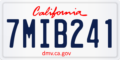 CA license plate 7MIB241