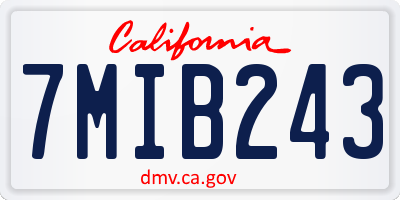 CA license plate 7MIB243