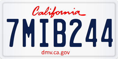 CA license plate 7MIB244