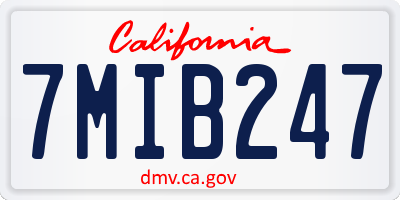 CA license plate 7MIB247