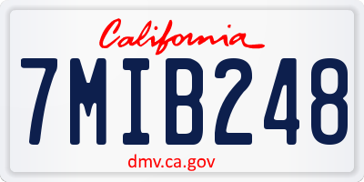 CA license plate 7MIB248