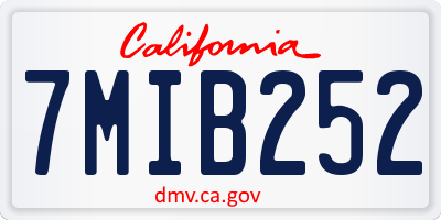 CA license plate 7MIB252