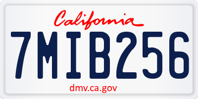 CA license plate 7MIB256