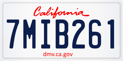 CA license plate 7MIB261