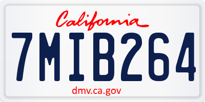 CA license plate 7MIB264
