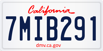 CA license plate 7MIB291