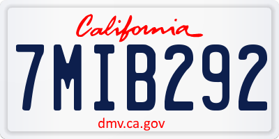CA license plate 7MIB292