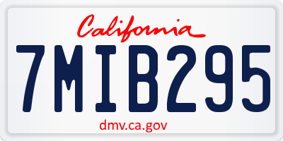 CA license plate 7MIB295
