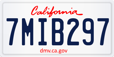 CA license plate 7MIB297