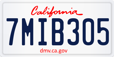CA license plate 7MIB305