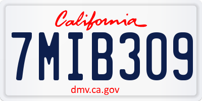 CA license plate 7MIB309