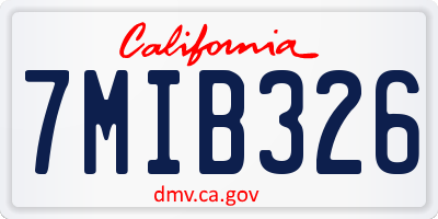CA license plate 7MIB326