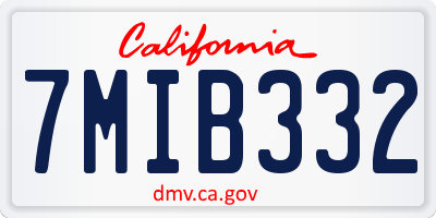 CA license plate 7MIB332