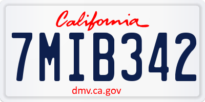 CA license plate 7MIB342