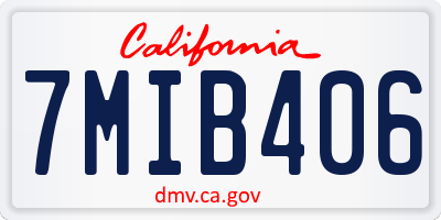 CA license plate 7MIB406