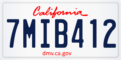 CA license plate 7MIB412