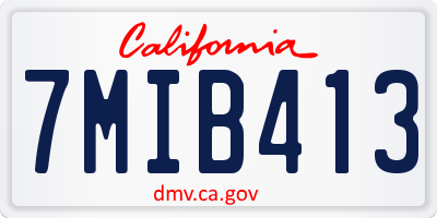 CA license plate 7MIB413
