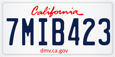 CA license plate 7MIB423
