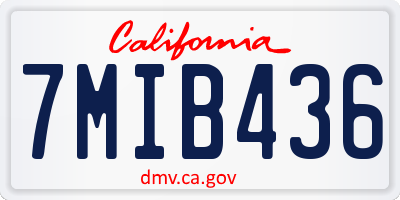 CA license plate 7MIB436