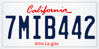 CA license plate 7MIB442