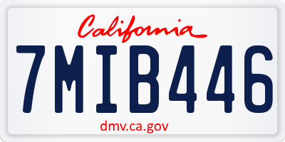 CA license plate 7MIB446