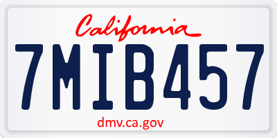 CA license plate 7MIB457