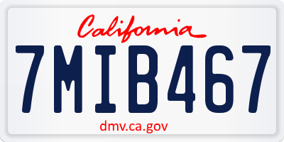 CA license plate 7MIB467
