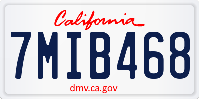 CA license plate 7MIB468