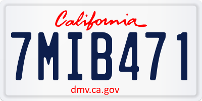 CA license plate 7MIB471