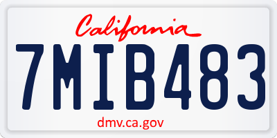 CA license plate 7MIB483