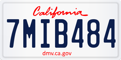 CA license plate 7MIB484