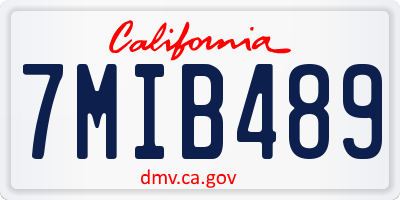 CA license plate 7MIB489