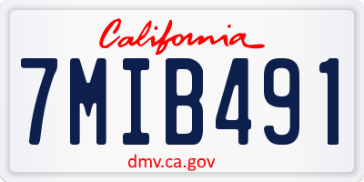 CA license plate 7MIB491