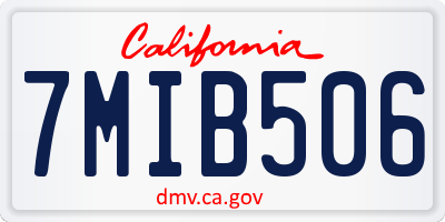 CA license plate 7MIB506