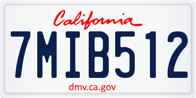 CA license plate 7MIB512